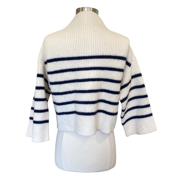 A.L.C Louise Wool Sweater In Off White Navy Size Small - Picture 5 of 7